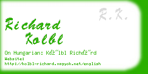 richard kolbl business card